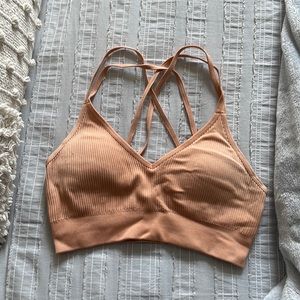 Aerie light support sports bra. Coral color.
